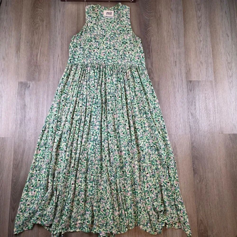 Mii Collection Aux Cyclades 100% Silk Maxi Dress Size L